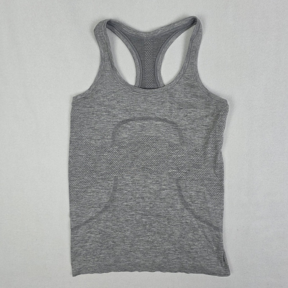 Lululemon Swiftly Tech Racerback Tank Top Womens 6 Gray Gym Athletic Workout